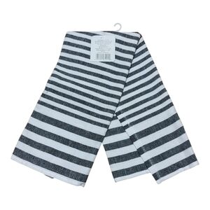 Trueliving Kitchen 100% Cotton Towel 15" x 25" Black & White Striped Two-Toned